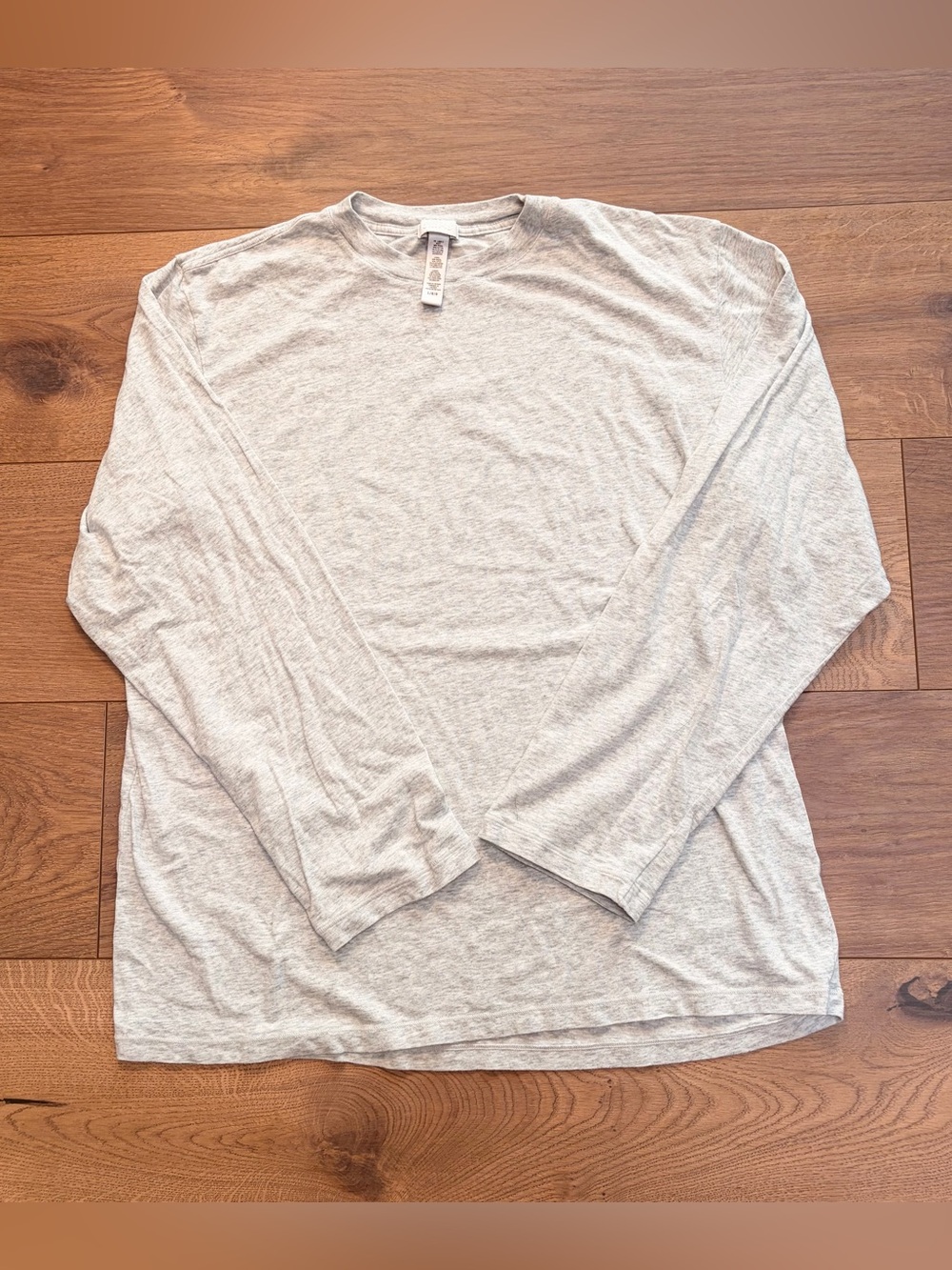 SKIMS Long-Sleeve Relaxed Shirt, Heather Gray
